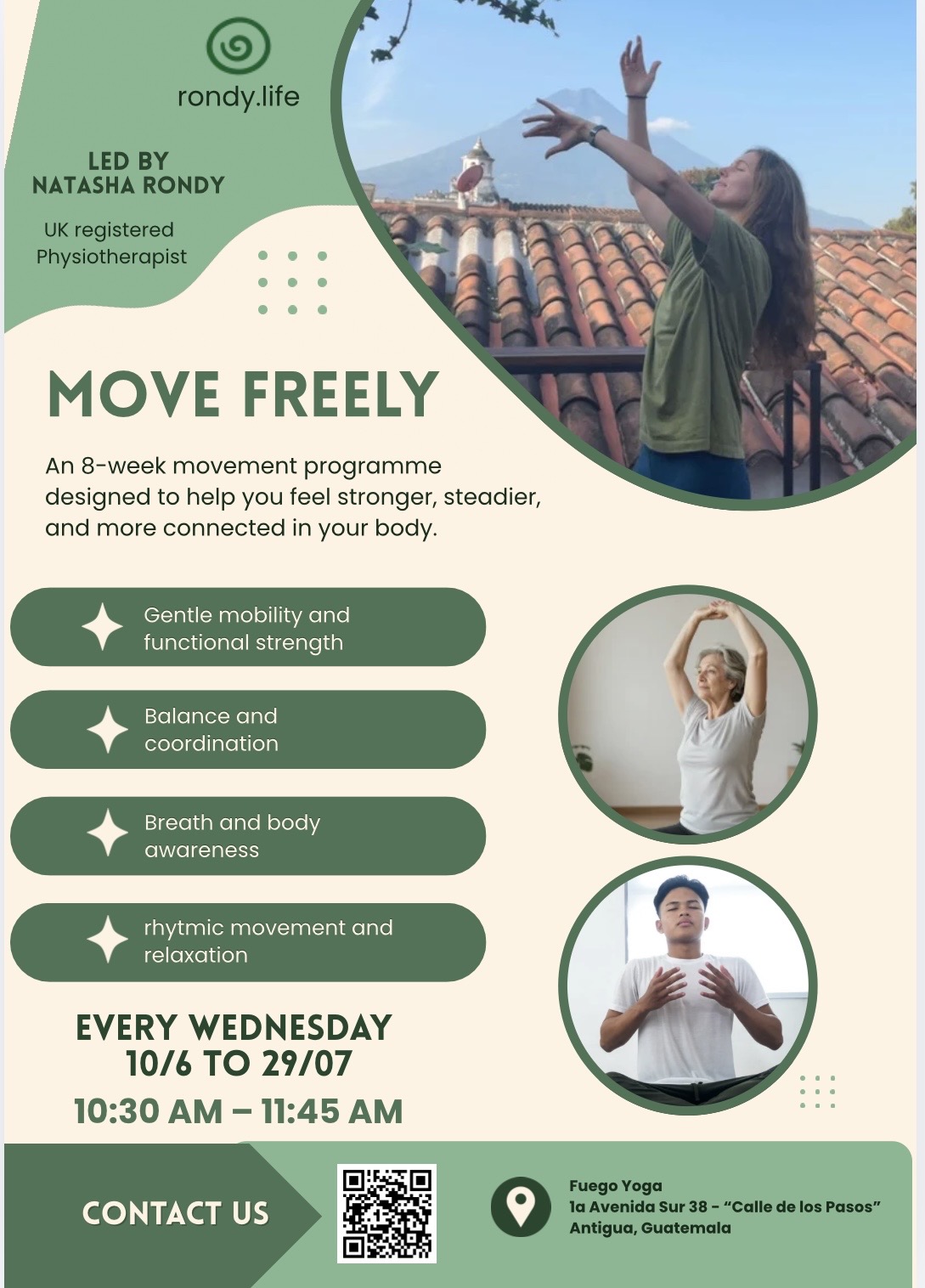 Move Freely — a movement programme led by Natasha Rondy in Antigua, Guatemala