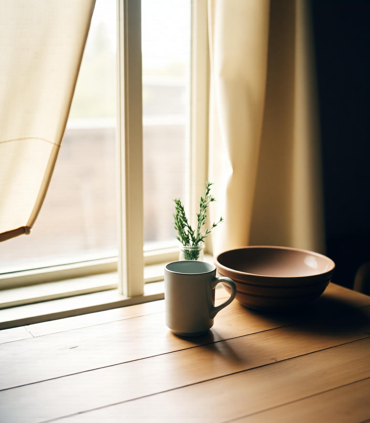 Soft morning light across an open wooden floor